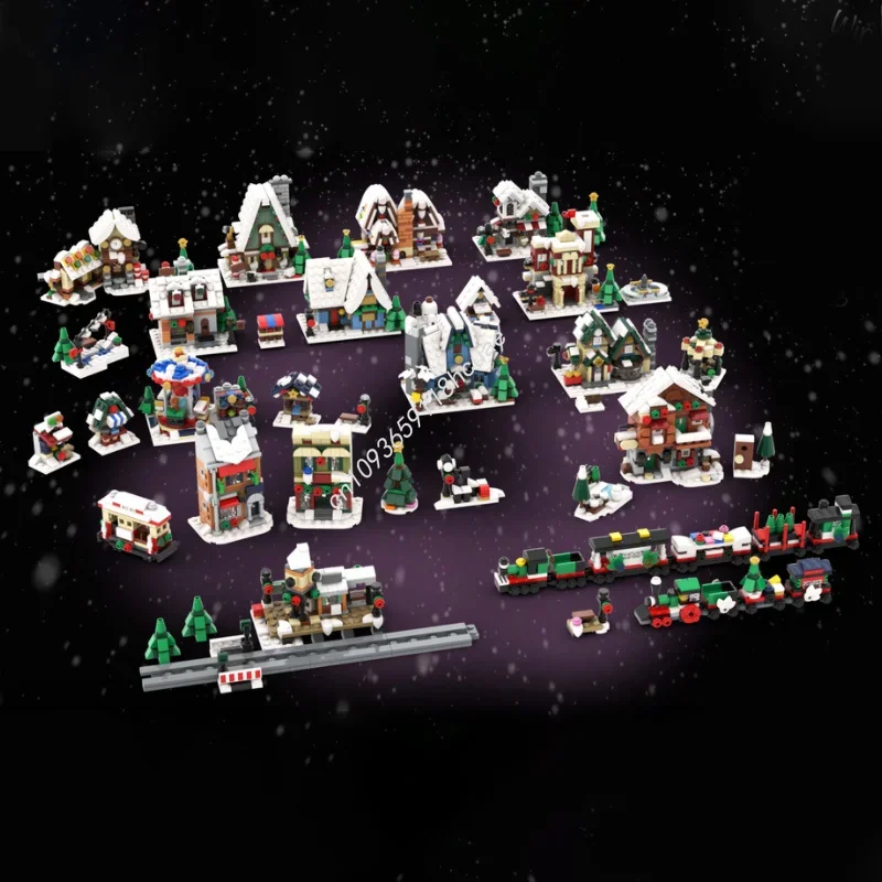 

Коллекция MOC Mini Winter Village 2023, 4853 детали, полный набор из 15 строительных блоков, развивающая STEM-игрушка, рождественский подарок