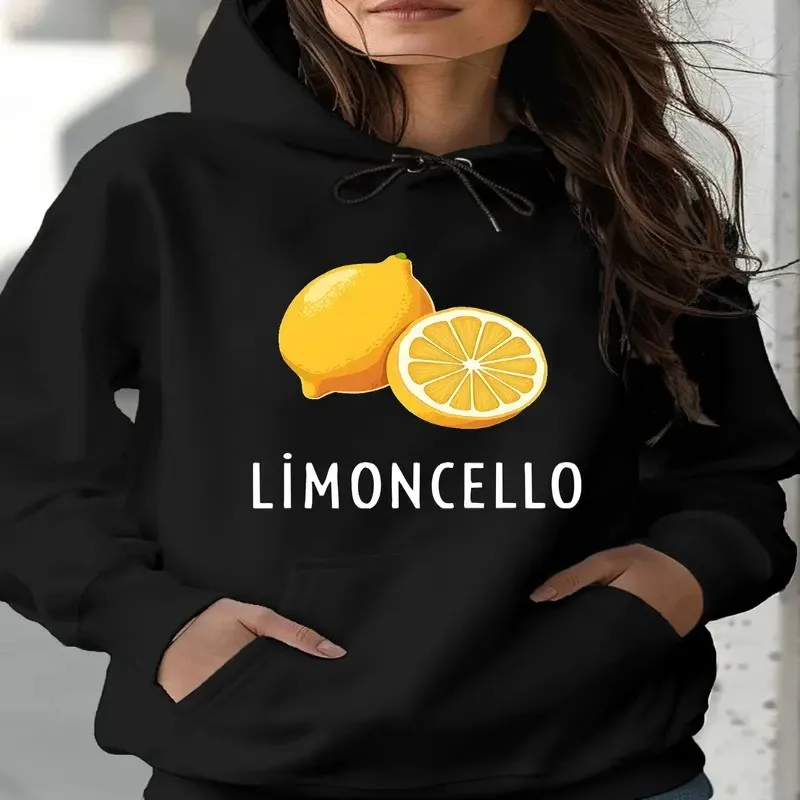 

Fall Winter Oversize Sweatshirt Female Plus Size Clothes Women Lemon Print Art Design Graphic Street Style Cotton Comfort Trendy