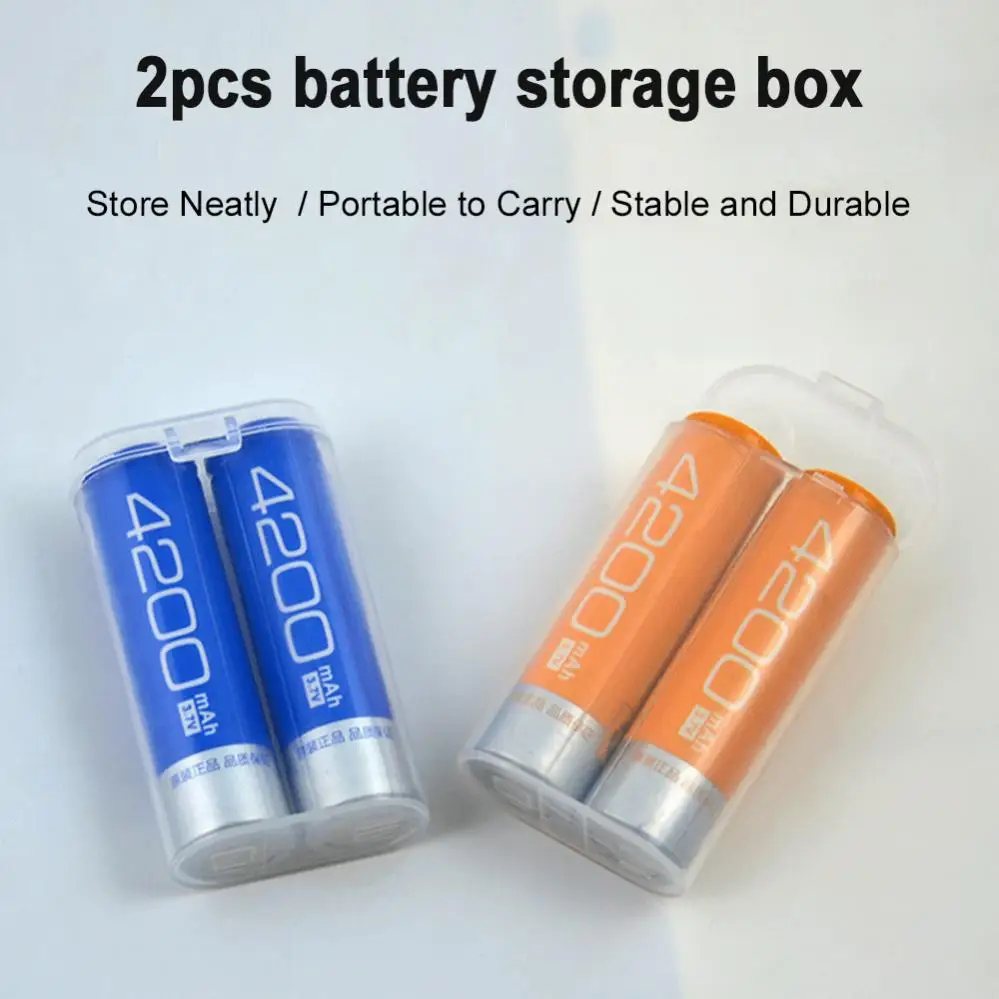 Transparent Plastic Safety Battery Case Cover Portable Carrying Box for 2 x 18650 Battery Storage Acrylic Box Clear