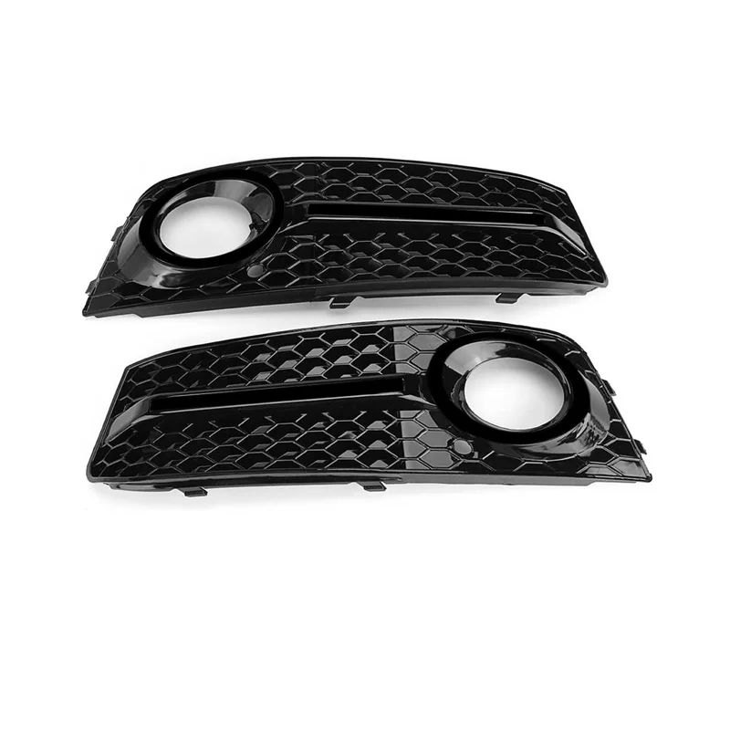 

Black Car Front Fog Light Mesh Grille Cover For A4 B8 2009-2011 Fog Lamp Honeycomb Grille Cover Replacement Accessories
