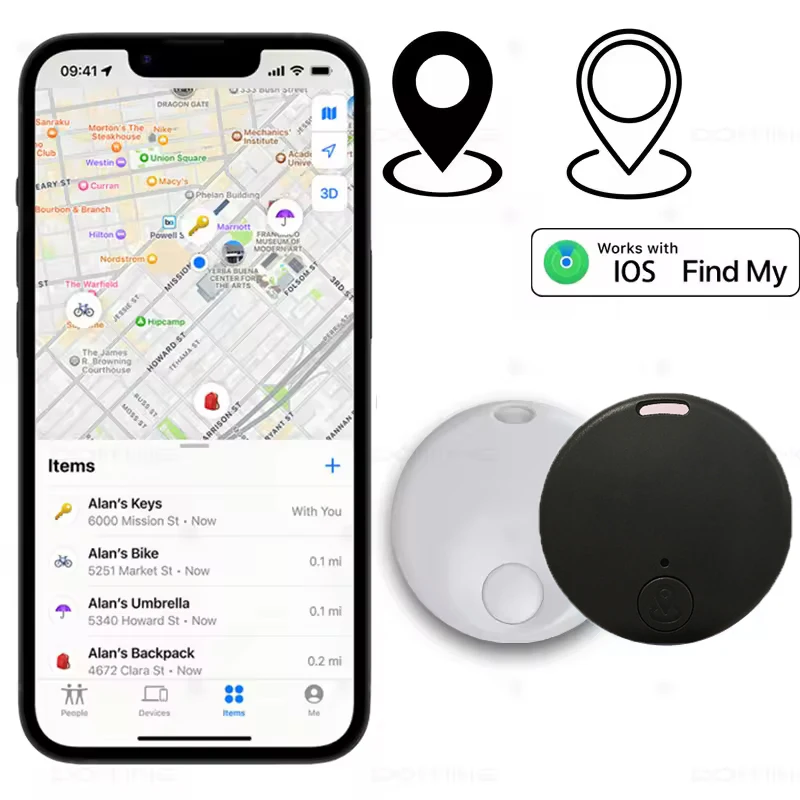 علامة ذكية صغيرة، متتبع الأمتعة بلوتوث. يتم استخدام تطبيق Find My (iOS فقط)، المفتاح والحيوانات الأليفة وحقيبة الظهر معًا. #3