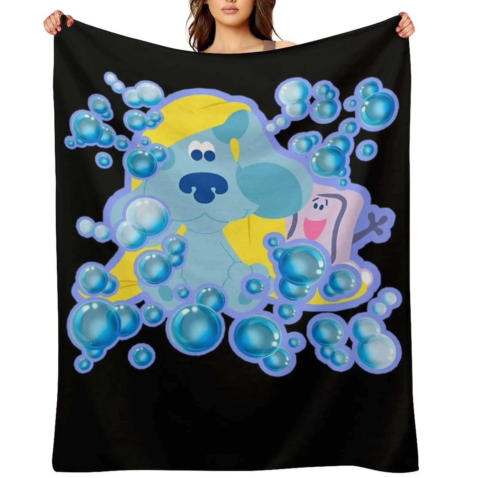 

Blues clues bubble bath Throw Blanket For Decorative Sofa bed plaid Extra Large Throw halloween Blankets