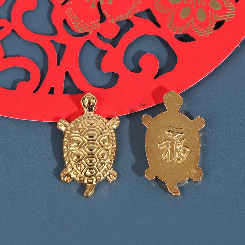 10Pcs Feng Shui Golden Money Turtle Wealth Japanese Home Office Decoration Lucky Gift Sensoji Temple Praying Fortune Accessories