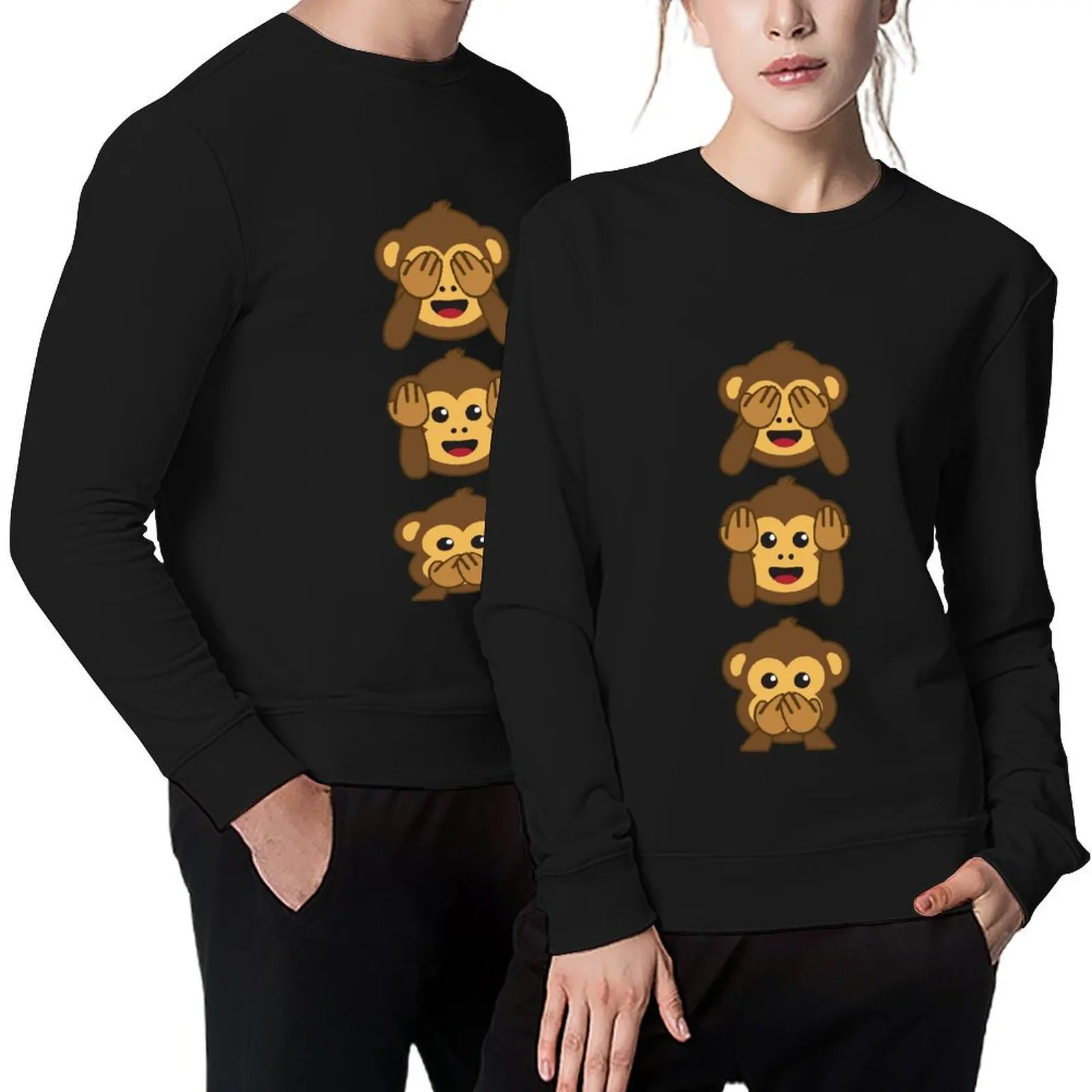

Three Wise Monkeys Shirt Hear no evil, See no evil, Speak no evil Pullover korean clothes men's coat new hoodies and sweatshirts