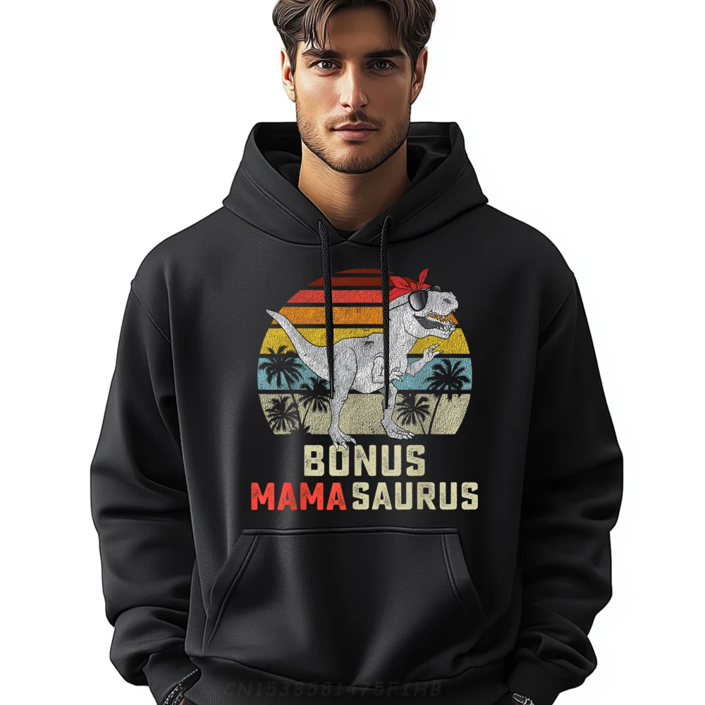

Bonus Mama Saurus T Rex Discount Printed Long Sleeve Loose Hoodies O-Neck Mens Casual Sweatshirt Loose Clothes