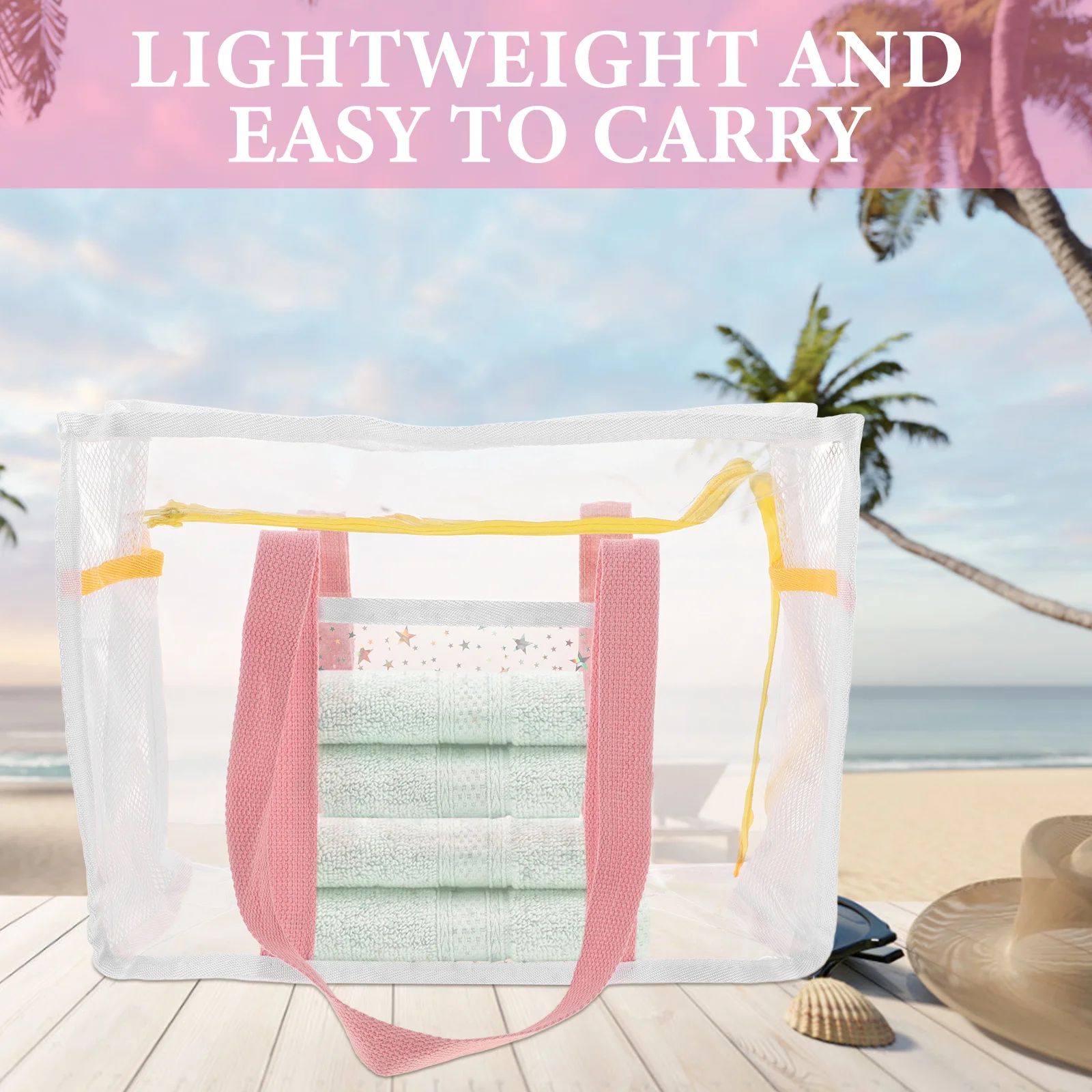 Large Capacity Waterproof Travel Bag PVC Transparent Tote for Beach Swimming Outdoor Storage Portable Clear Bag for Women