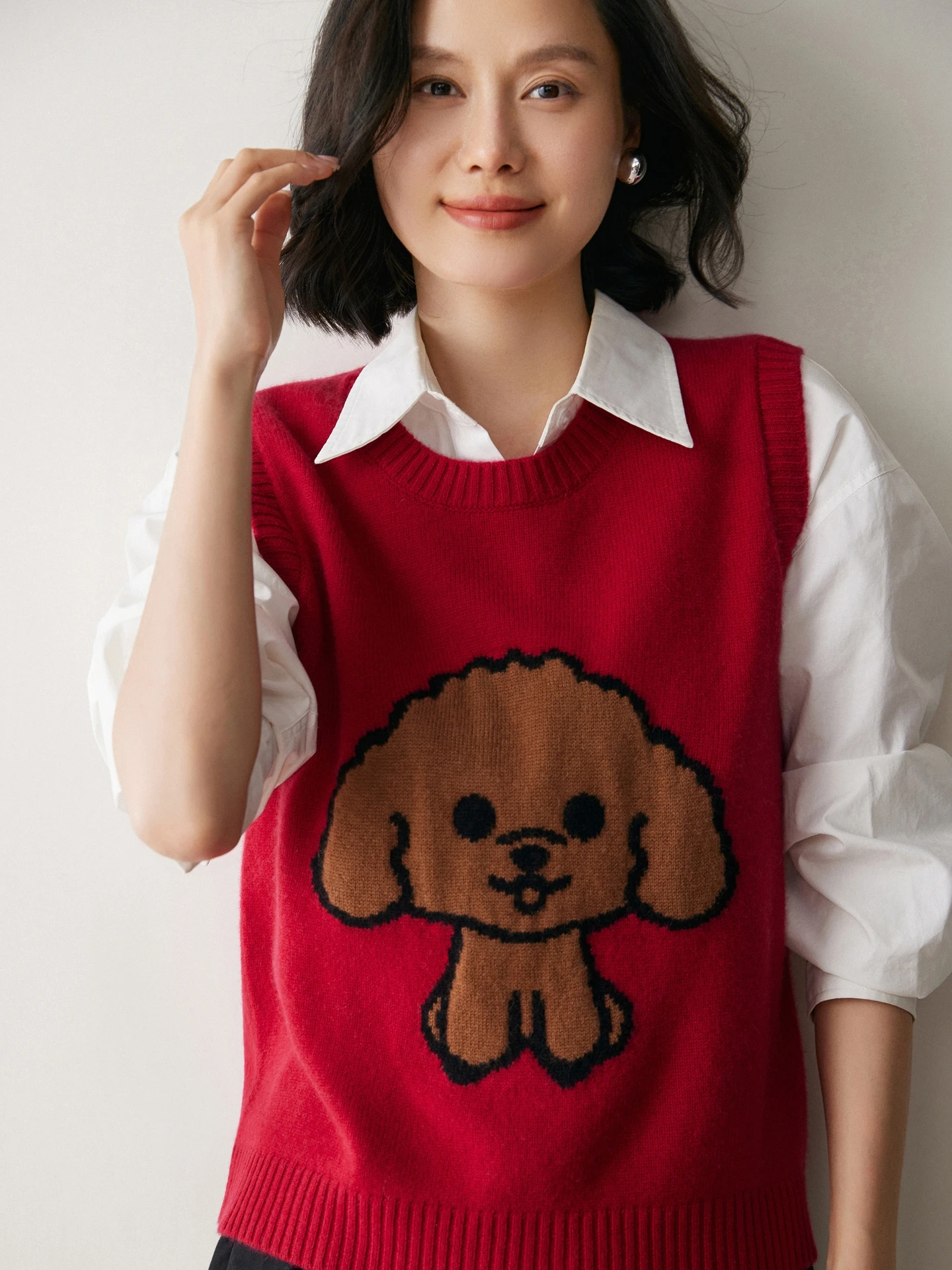 Automne hiver nouveau Sle tricoté laine Camere gilet femmes rond Ne Svel aérien pull chinois Faion trajet Sle