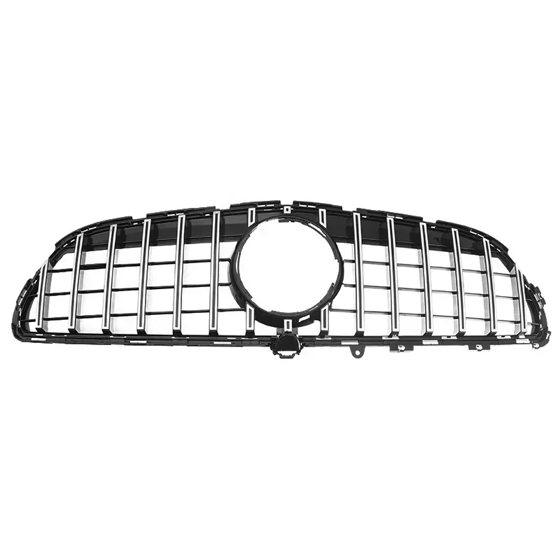 Front Grill Grille with Camera Hole Chrome+Black For Mercedes BenzCLS-Class W2182015-2018 GT Style Grille Car Accessories Tools