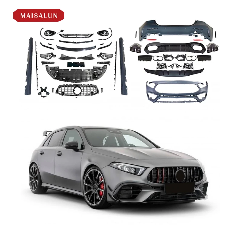 Auto Parts w177 A45 Style Car Bumper With Grill Rear Diffuser A45 Style Body kit For maybenz A class W177