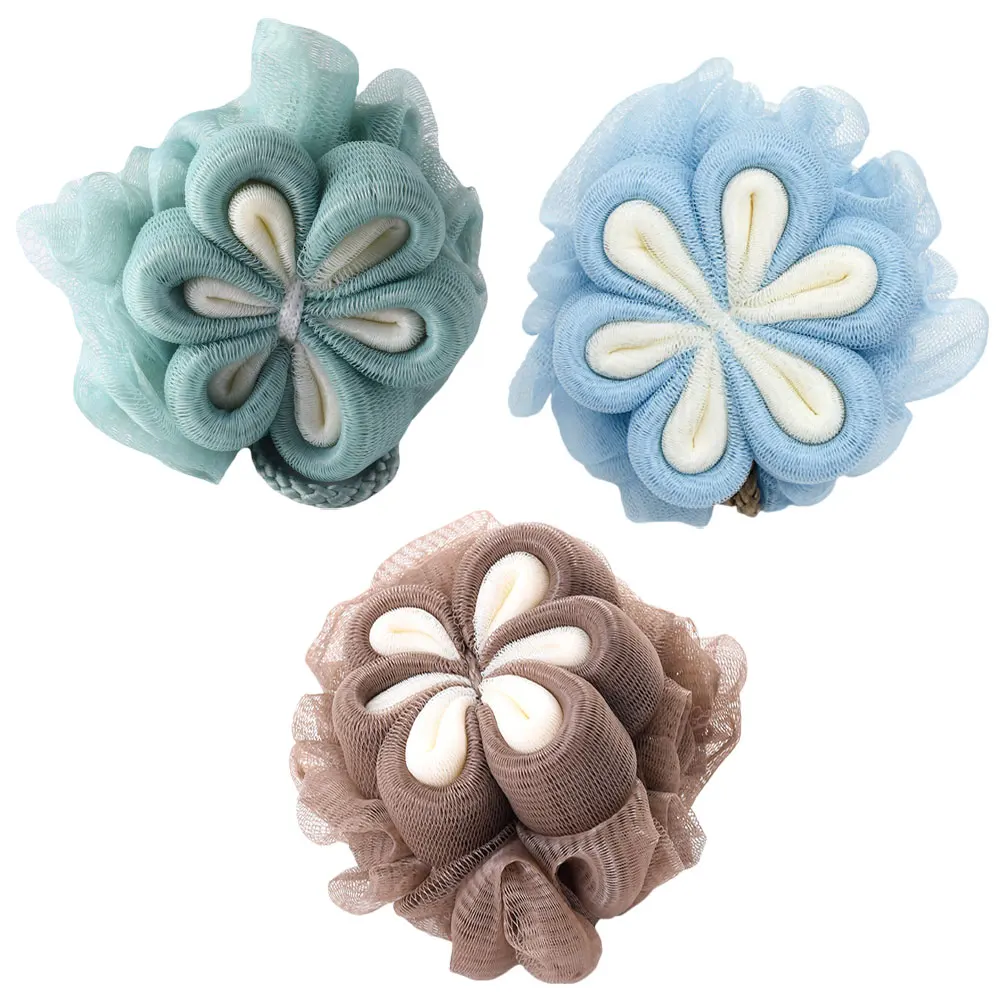 

3Pcs Bathing Ball Mesh Shower Exfoliating Body Scrubber for Legs Arms Chest Gentle Skin Care Bubbles Loofah Household Bathroom