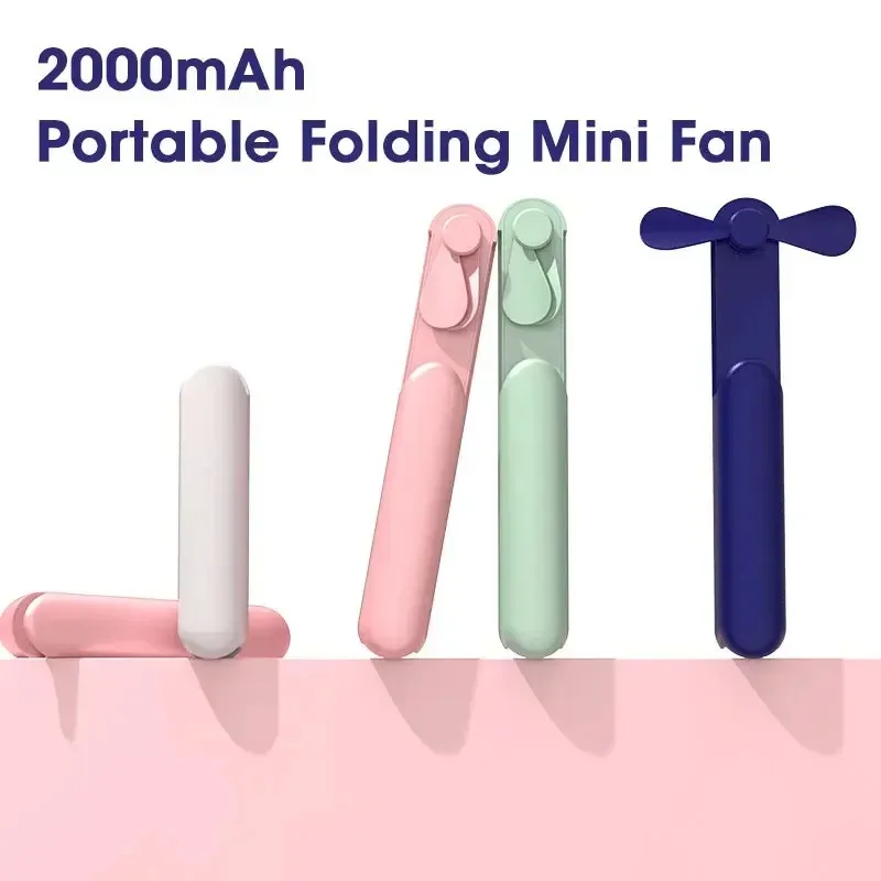 3 IN 1 Portable Handheld Mini Fan USB Rechargeable Small Pocket Fan Battery Operated with Power Bank
