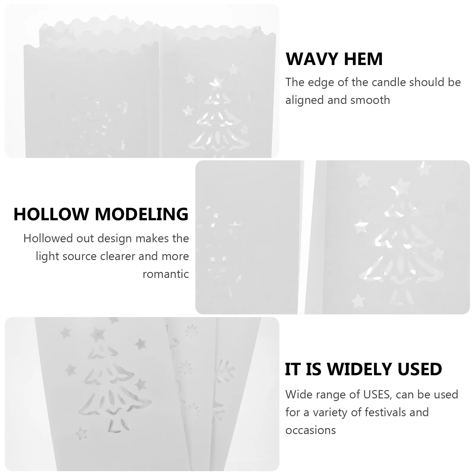 

30Pcs Christmas Tree Bags Hollow Flame Retardant Paper Lanterns Party Outdoor Decor Christmas Lantern Bags DIY