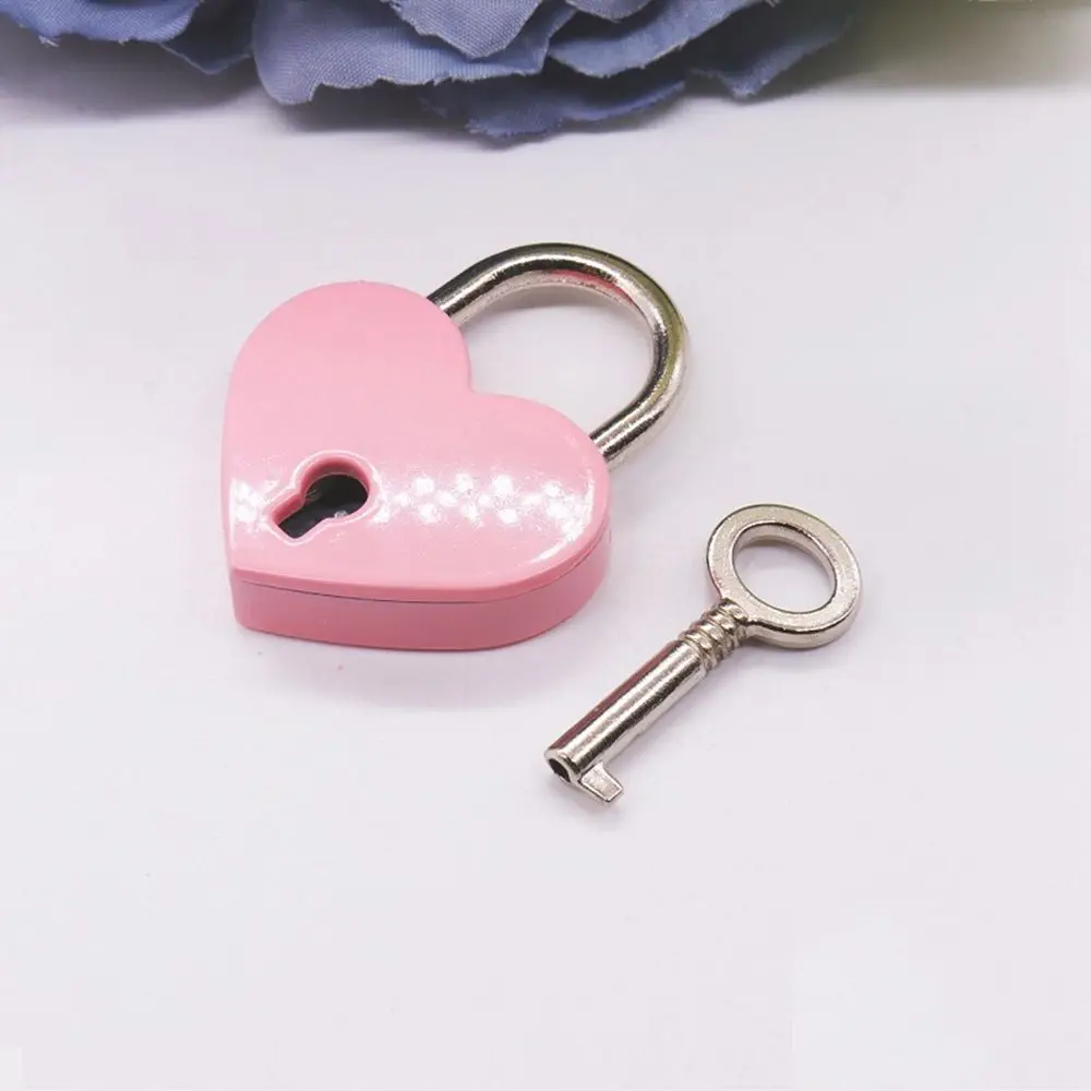 

Luggage Cute Heart Shape with Key Mini Wedding Hardware Padlock Locks Love Heart Lock