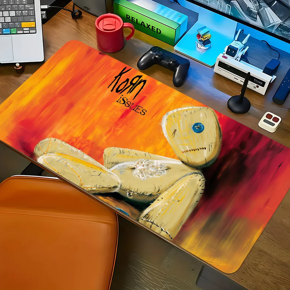 

metal band k-KoRn cool black art Mouse Pad Non-slip Lockedge Thickened Desktop MousePad Large Comfort Gaming Office Student