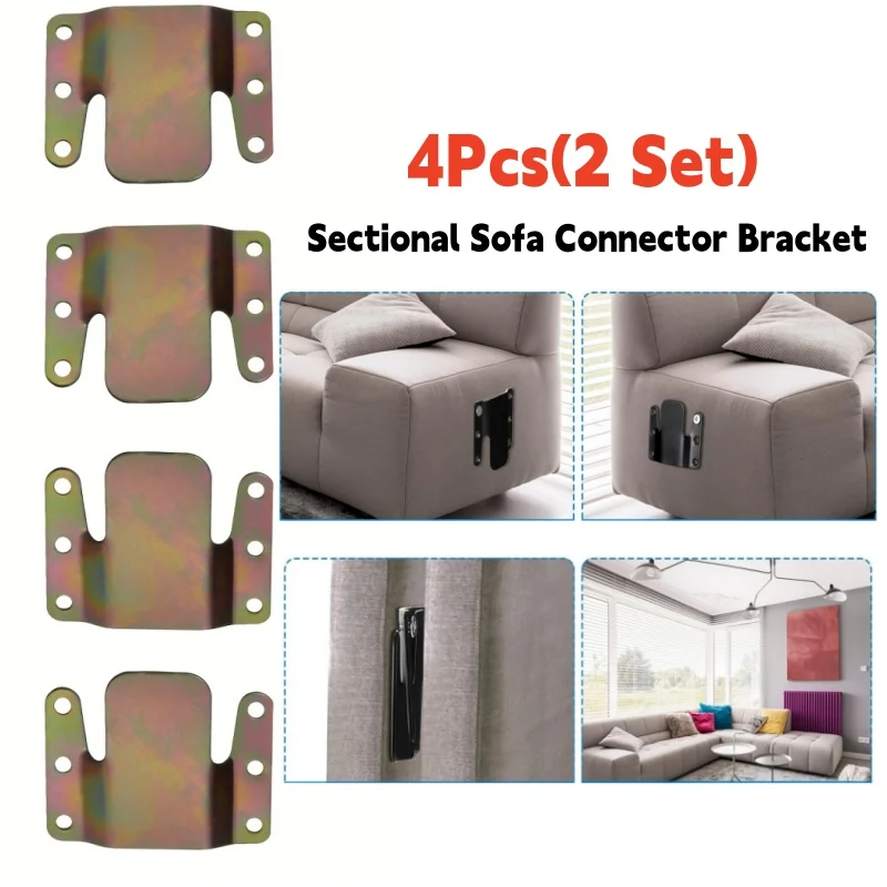 4Pcs Sectional Couch Connectors Bracket Universal Modular Sofa Interlocking Buckle, Couch Clips Furniture Connecting Fixture
