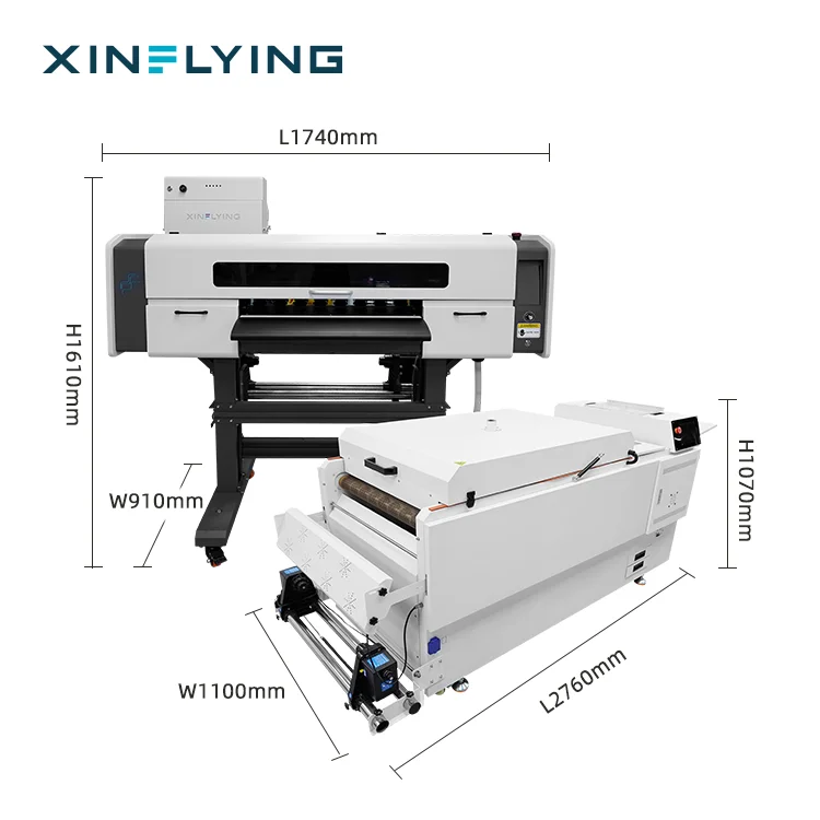 2025 Newest Hot Selling I 3200 4 Heads Automatic 60 CM DTF Printer with Vertical Shaker Dryer