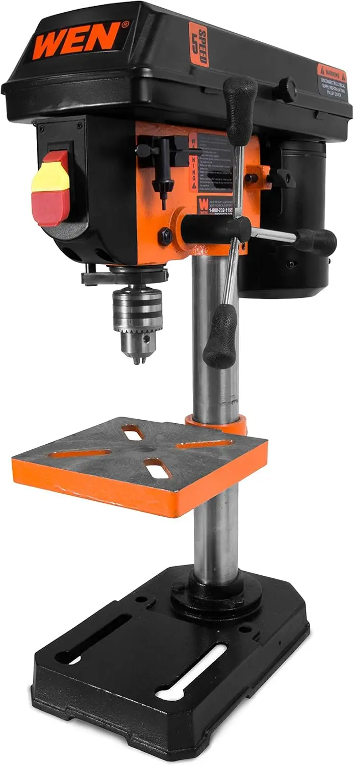 

2.3-Amp 8-Inch 5-Speed Cast Iron Benchtop Drill Press,Black/Orange