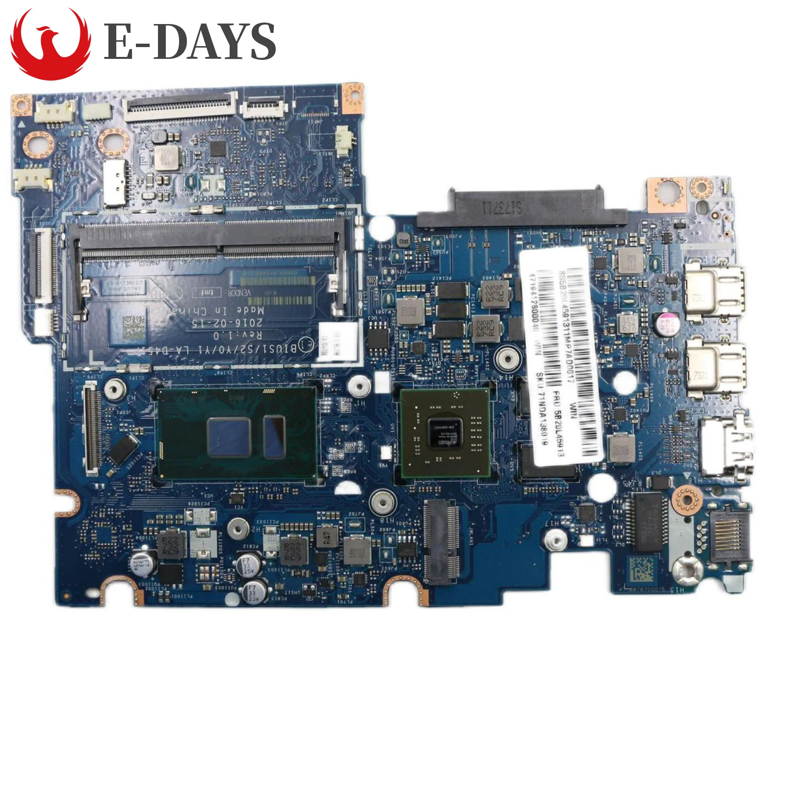 

For Lenovo YOGA 510-14ISK FLEX-4-1470 LA-D451P Laptop Motherboard with I7-6500U 100% Tested