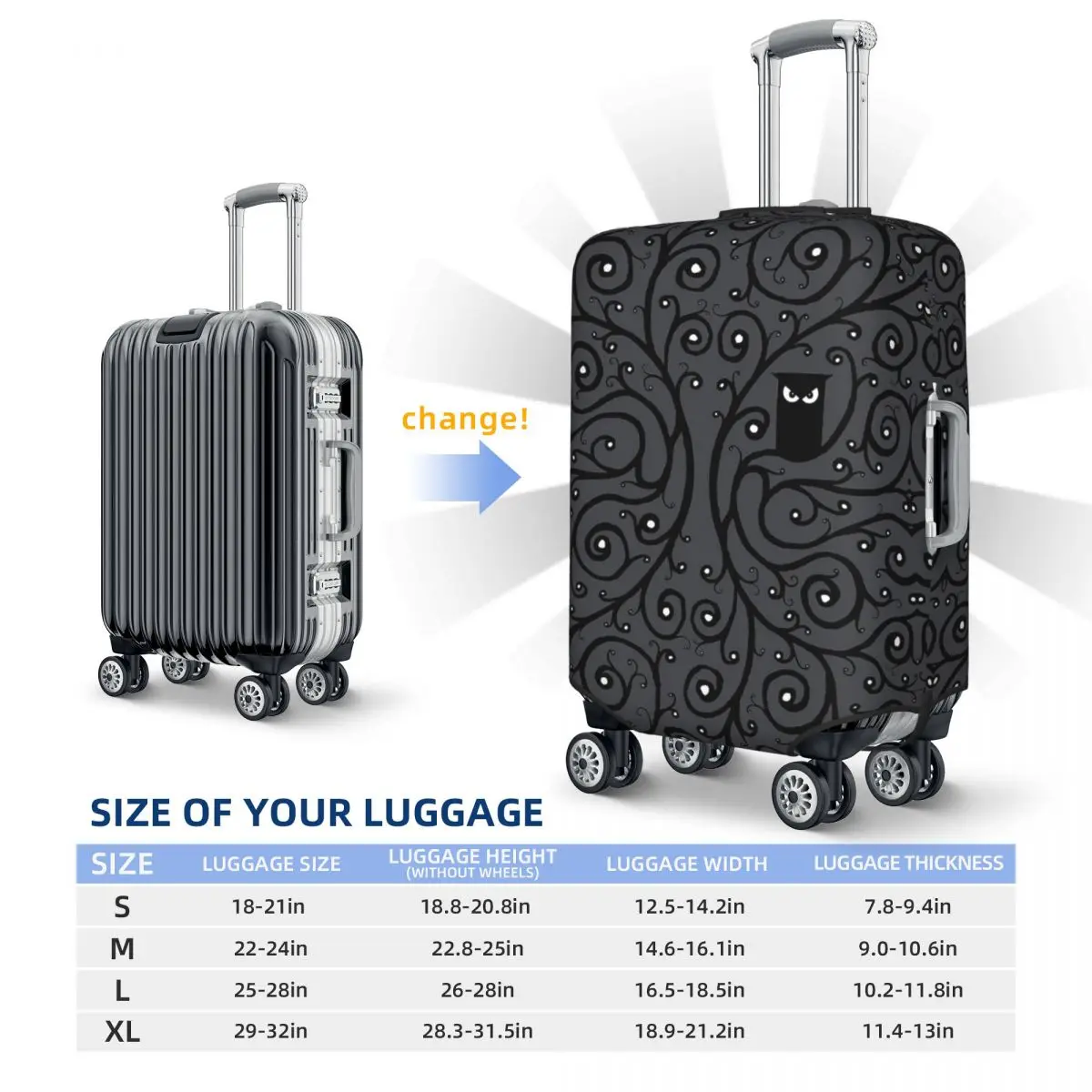 The Owl Pattern Suitcase Cover Wildlife Animal Travel Holiday Practical Luggage Case Protector