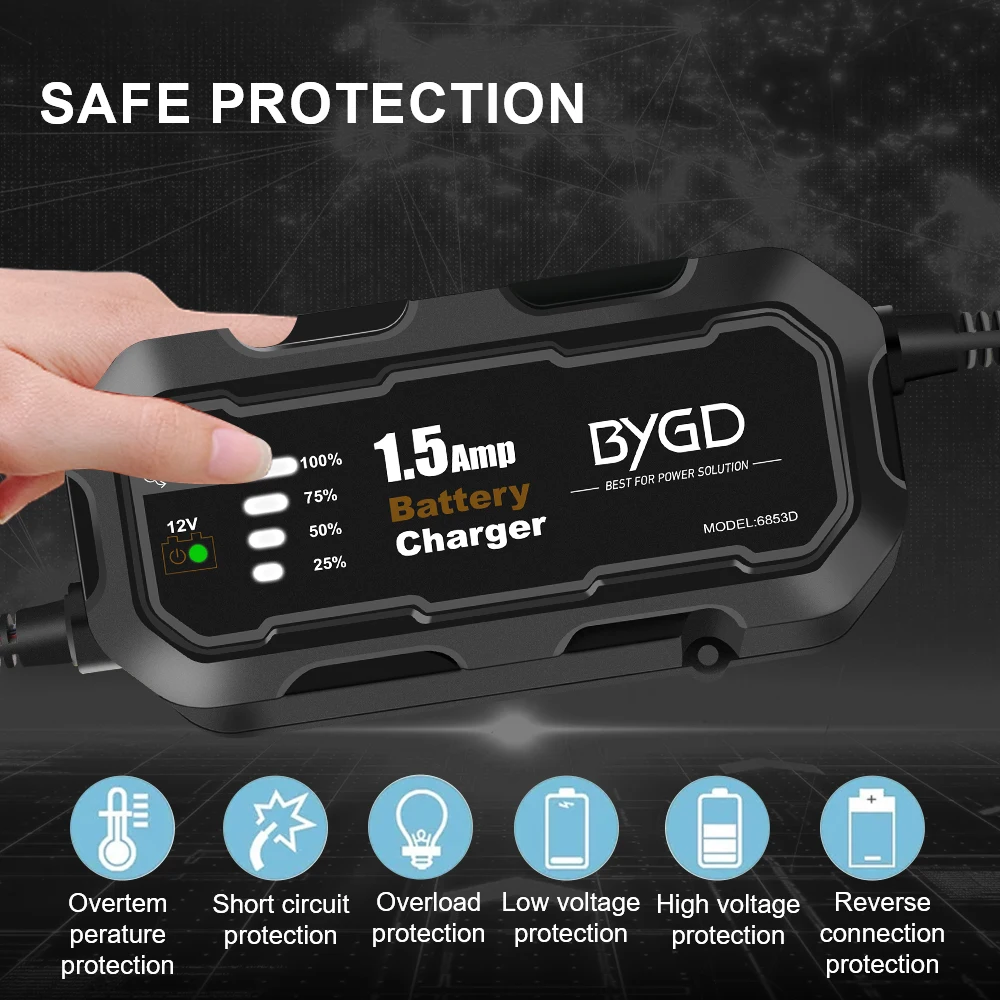 25 واط شواحن البطارية دراجة نارية بطارية صيانة الناتج كابل محول موسع خلية التخزين بطاريات السيارات شواحن 12 فولت #5