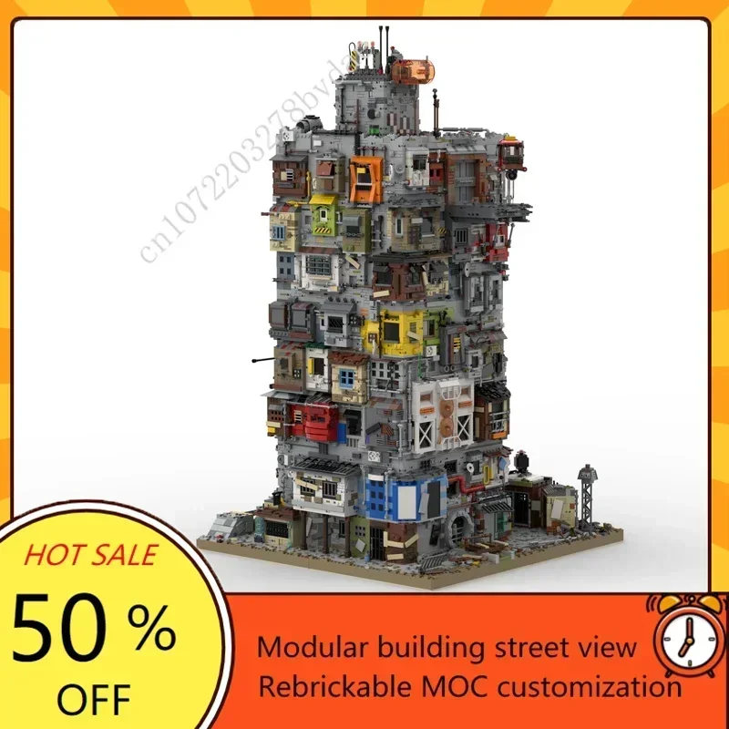 14245PCS Punk House of Chaos MOC Creative Street View Puzzle Architecture DIY  Assembly Model Birthday Toy Christmas Gift