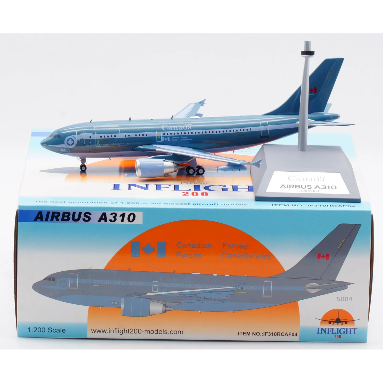 IF310RCAF04 Alloy Collectible Plane Gift INFLIGHT 1:200 Canada Air Force Airbus CC-150 A310 Diecast Aircraft Jet Model 15004