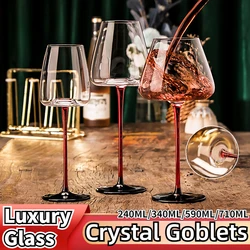 Luxury Crystal Goblets Burgundy Wine Glass Home Camping Party Champagne Wine Juice Drinking Cup Glass Kitchen Bar Tools 1/4PCS