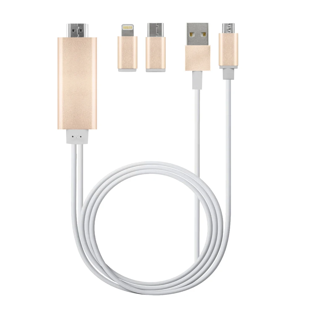 AIRSKY Customized Lightning to HDMI USB Power Mobile Mirroring Live HDTV Adapter MHL for Iphone Ipad Huawei Samsung Android TVs