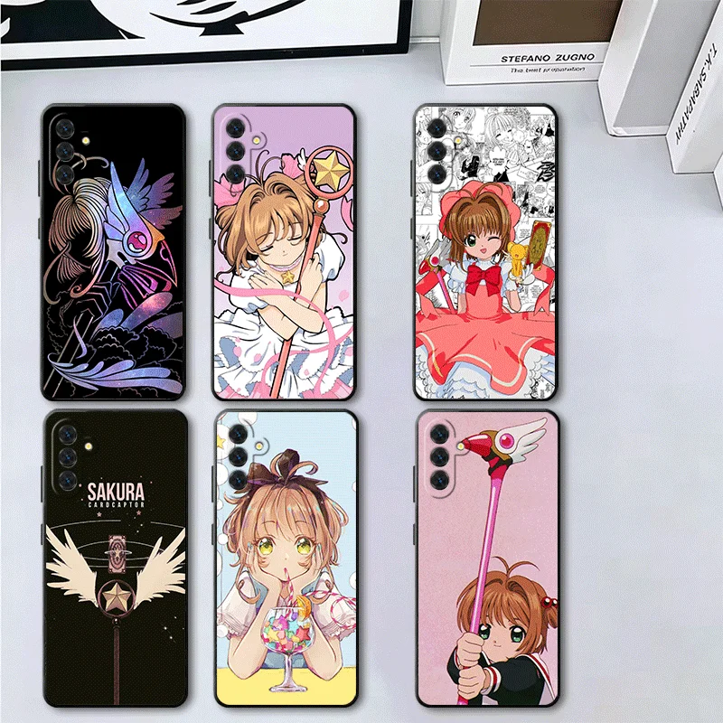 CardCaptor Sakura Anime Soft Phone Case for Samsung A17 A37 A57 A16 A26 A36 A56 A15 A25 A35 A55 A14 A24 A34 A54 A13 A33 A53 Blac