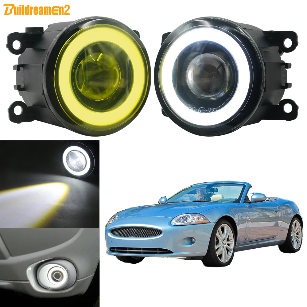 2 Pcs Car Fog Light Angel Eye DRL LED COB Fog Daytime Running Lamp For Jaguar XK _J43_ 2006 2007 2008 2009 2010 2011 2012 2013