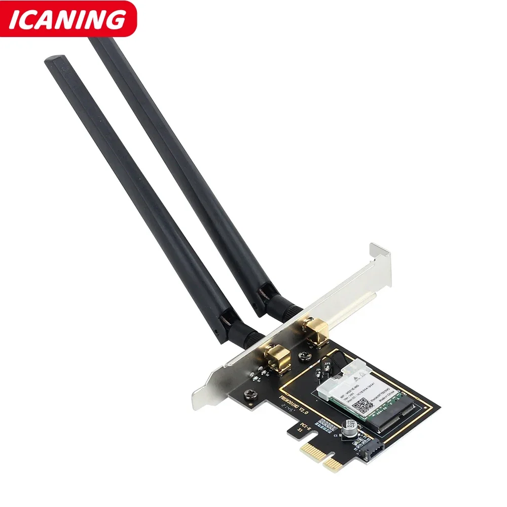 1800Mbps WiFi 6 PCIe Adapter AX1800 Wireless Desktop PCIe Adapter BT5.2 802.11 AX Dual Band 2.4G/5G WiFi Card For Win10/11