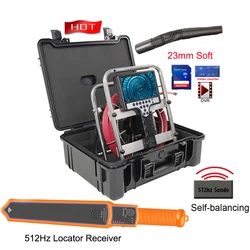 Caméra vidéo d'inspection d'égout étanche souple, endoscope, endoscope, compteur de compteur, DVR, vidange, récepteur 512Hz, 30m