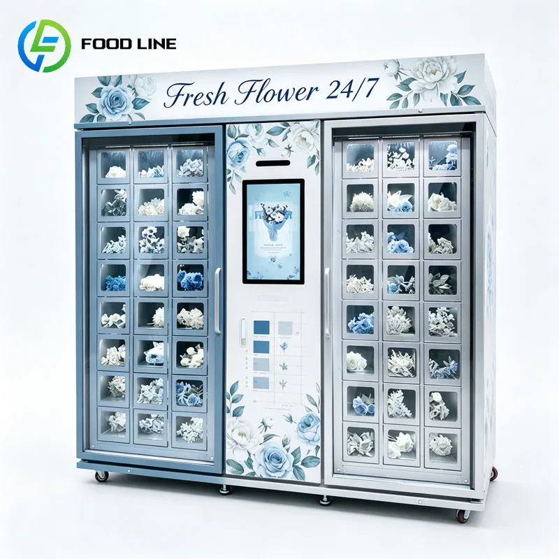 Flower Bouquet Vending Machine Automatic Fresh Flowers Cooler Floral Display Retail Cabinet Customized