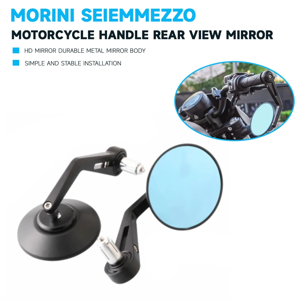 For MOTO Morini Seiemmezzo 6.5 61/2 SCR STR 650Motorcycle Mirror Aluminum Black Handle Bar End Rearview Side Mirrors  Accessorie