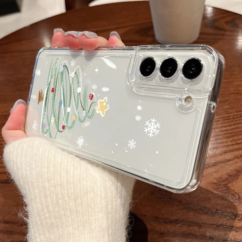 Weihnachtsbaum-Handyhülle für Samsung Galaxy A57 A37 A17 A56 A16 A26 A55 A15 A54 5G S24 FE S25 Edge S26 S23 S22 Ultra Weiche Schutzhülle