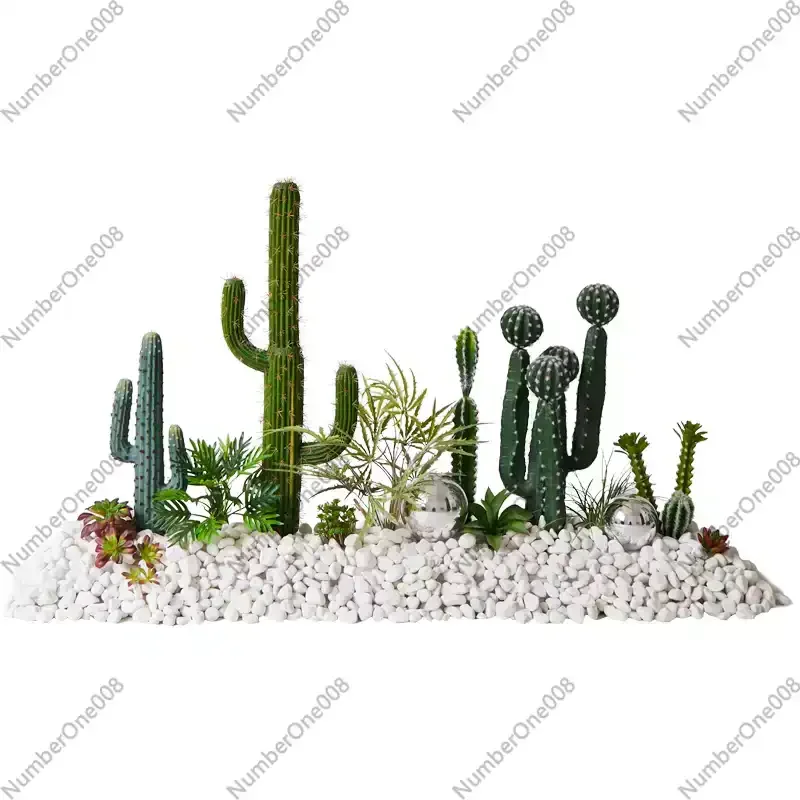 Simulation cactus landscaping spherical tropical plants potted plants, indoor large-scale landscape decoration ornament