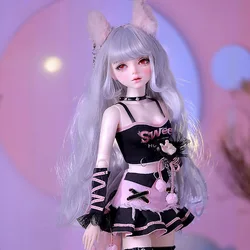 여아용 BJD 인형 여우 코스튬 디자이너 메이크업 볼 조인트, 60cm 인형, 풀 세트 바디, 패션 의류 신발 가발, 1/3