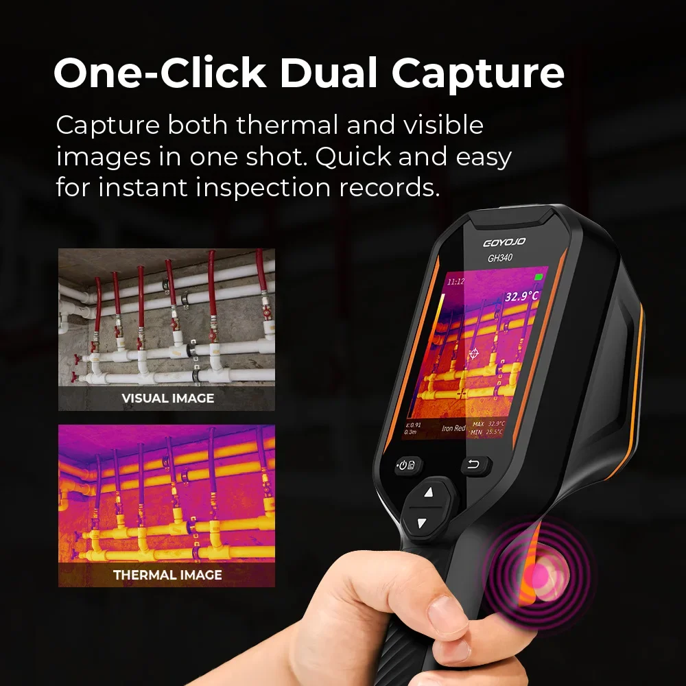 GOYOJO 640x480 SuperResolution Infrared Thermal Imaging Camera Dual-Light Fusion for Home Inspection HVAC Mechanical Maintenance