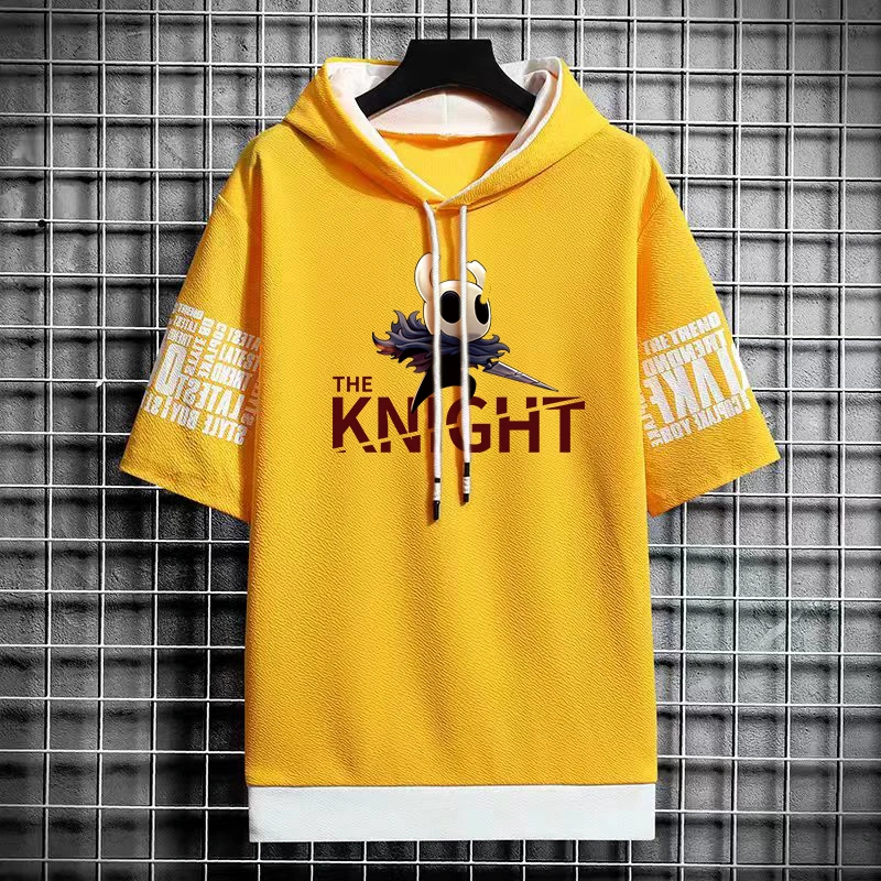 Summer Men Short Sleeve Hooded Graphic T Shirts Harajuku Cartoon Anime Shirt Japanese Streetwear Tees Casual Men Clothing 2024