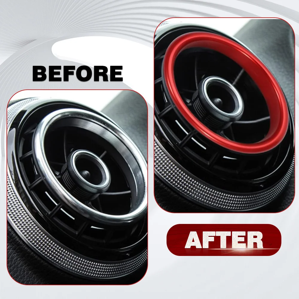 4PCS A/C Vent Ring Inner/Outer Cover Air Conditioning Outlet Trim for Audi A3 S3 RS3 Q2 Aluminum Alloy