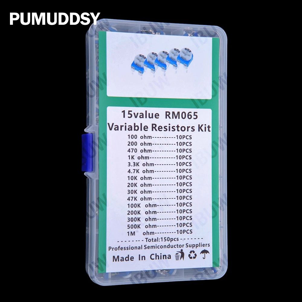 15Values 100R 200R 470R 1K 3.3K 100R-1M 150PCS RM065 Variable Resistor KIT 4.7K 10K 20K 30K 47K 100K 200K 300K 500K 1M