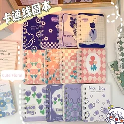 1pc Random Kawaii Books Set A7 Small Notepad Coil Notebook 80 Sheets Cute Korean Stationery School Supplies for Students