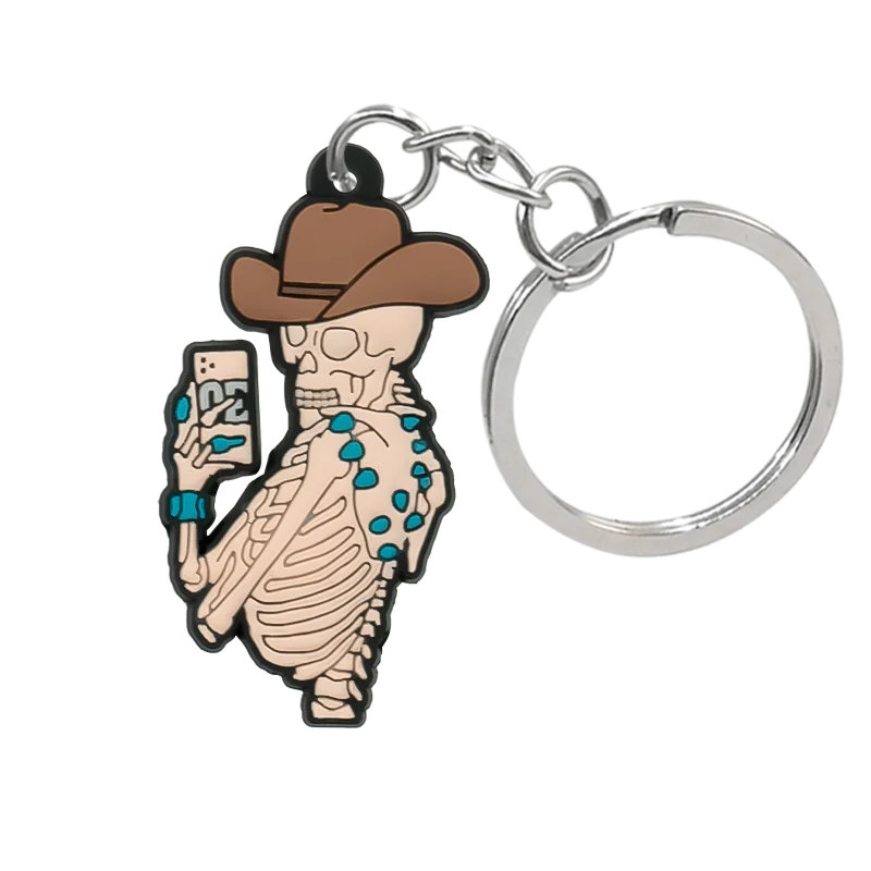 1PCS PVC Cute Keychain New Arrival Cowboy Boots Wholesale Custom Key Chain Anime Accessories Handbag Pendant Kids Toys Keyholder