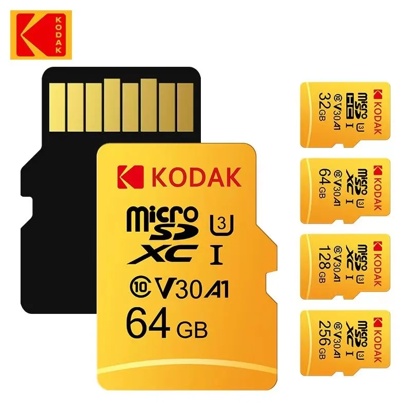 Kodak 32GB-256GB Micro SD Memory Card - High Speed ​​Class 10 U3 UHS-I for Smartphones, Digital Cameras, Tablets and Drones