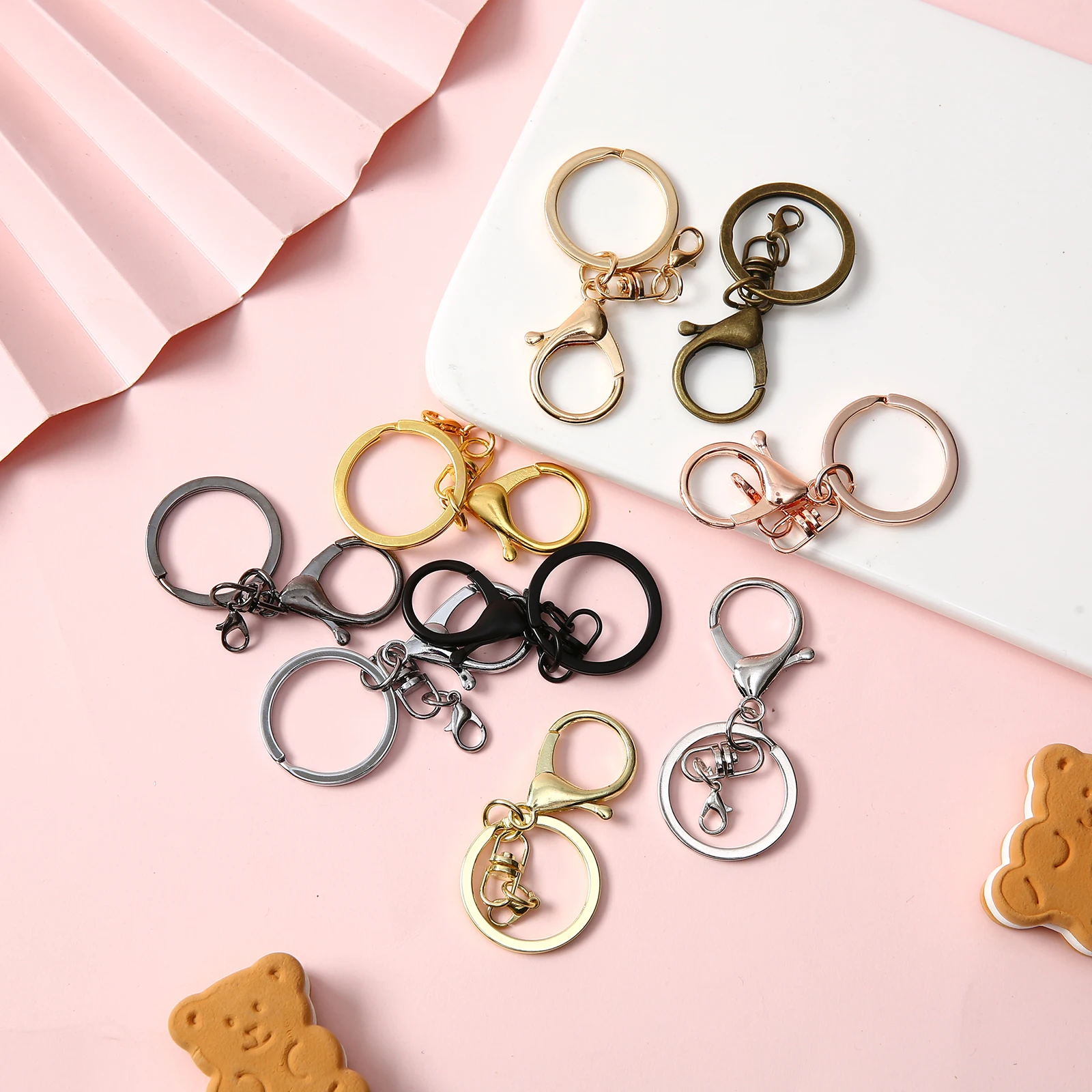 1/5/10/20/50 pcs Key Ring 9 Colors Plated Key Chain With Round Split For Key Pendants DIY Jewelry Making Accessories