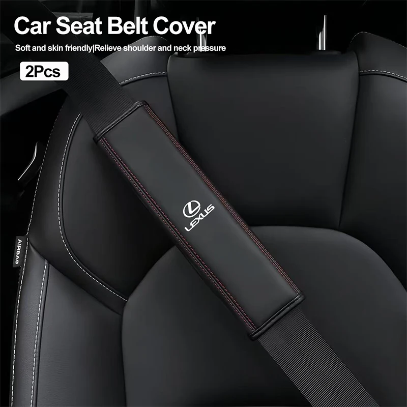 

Car Sticker 2PCS Car Seat Belt Cover Auto Shoulder Pad Interior Accessories For Lexus F SPORT RX300 IS200 IS250 ES350 Ct200h UX2