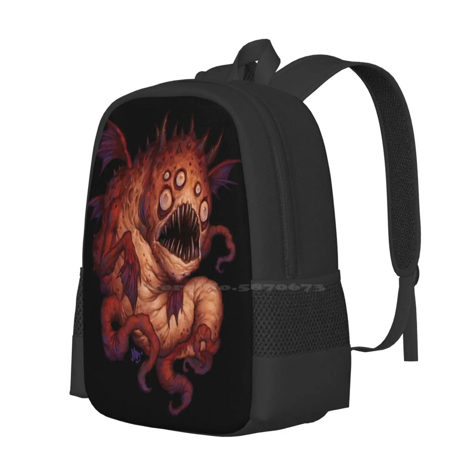 Dagon Large Capacity School Backpack Laptop Bags Monsters Books Scary Creature Thing Dagon Silly