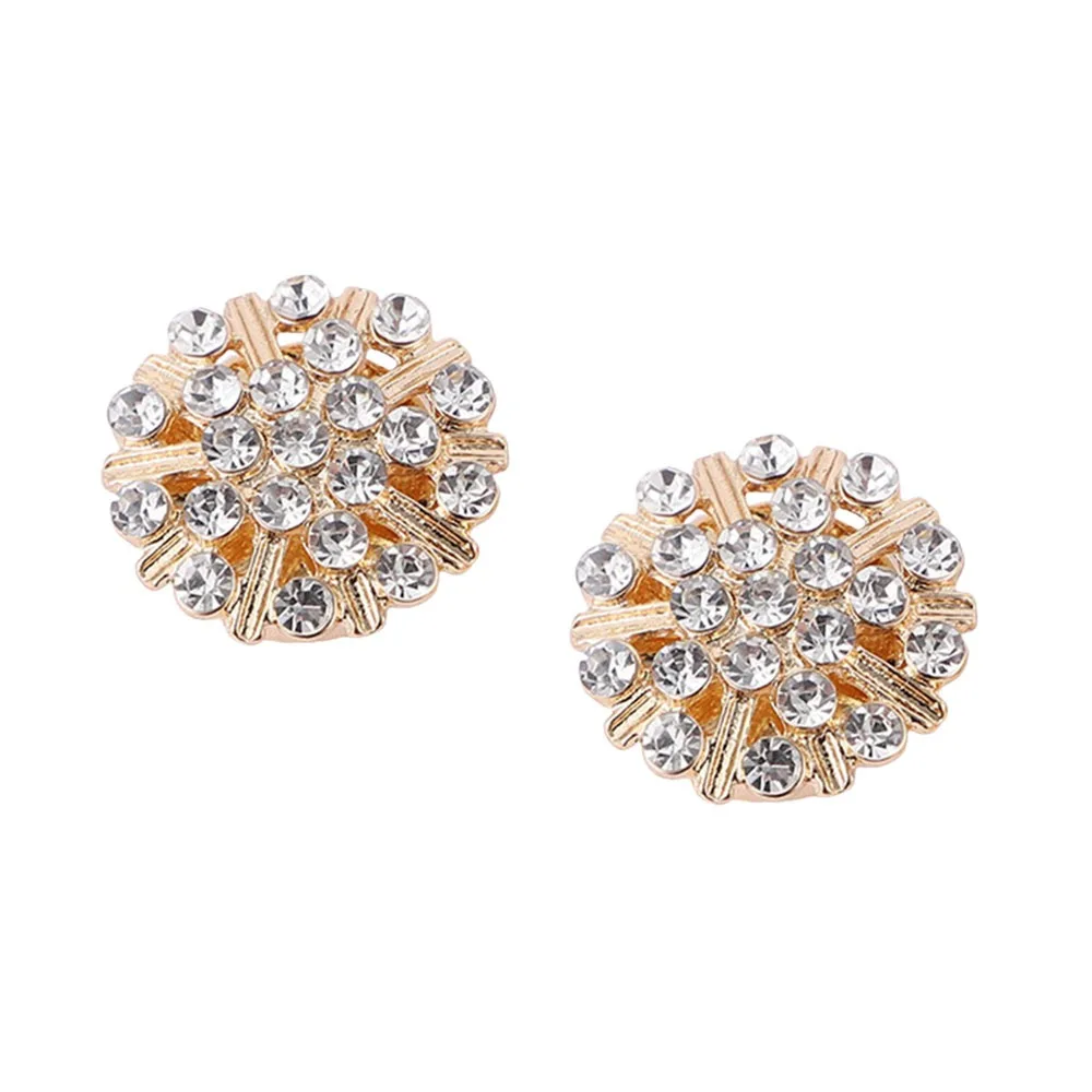 Rhinestone Pearl Flower Button Covers DIY Accessories Alloy Flower Cufflinksble Handwoven Golden Base Cufflinks Button Cover