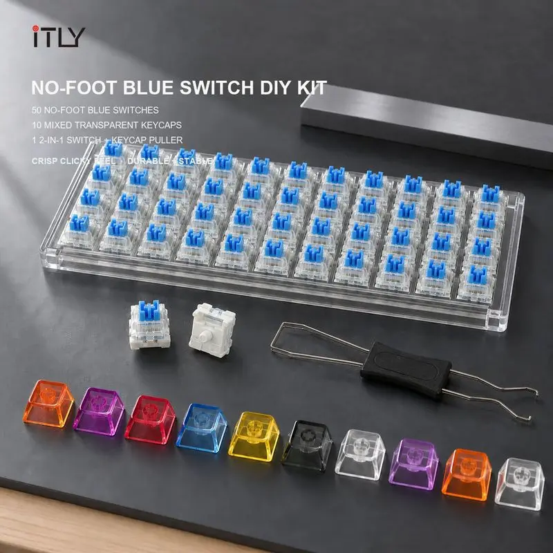 iTLY Dust‑proof Non‑pin Clicky Switch XDA Keycap 2‑in‑1 Key Puller DIY Stress Relief Toy for Mechanical Keyboard Mod