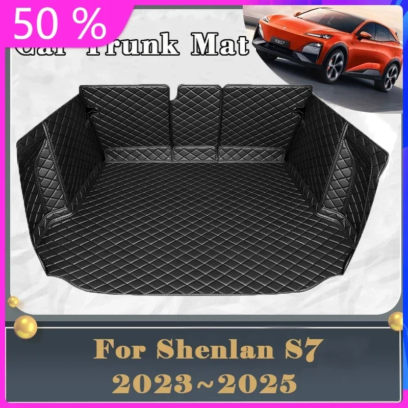 Car Trunk Mat For Changan Shenlan Deepal S7 2023 2024 2025 Dirt-resistant Fully Trunk Mat Luxury Rear Cargo Tray Car Accessories